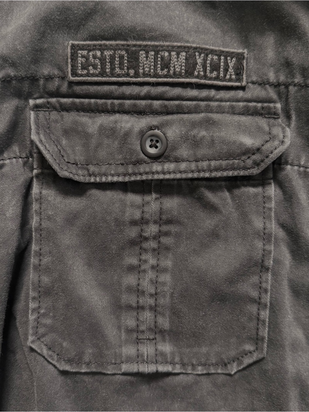 Nautica Jeans Co. Washed Black Button-Front Military Utility Shirt - Picture 3 of 5